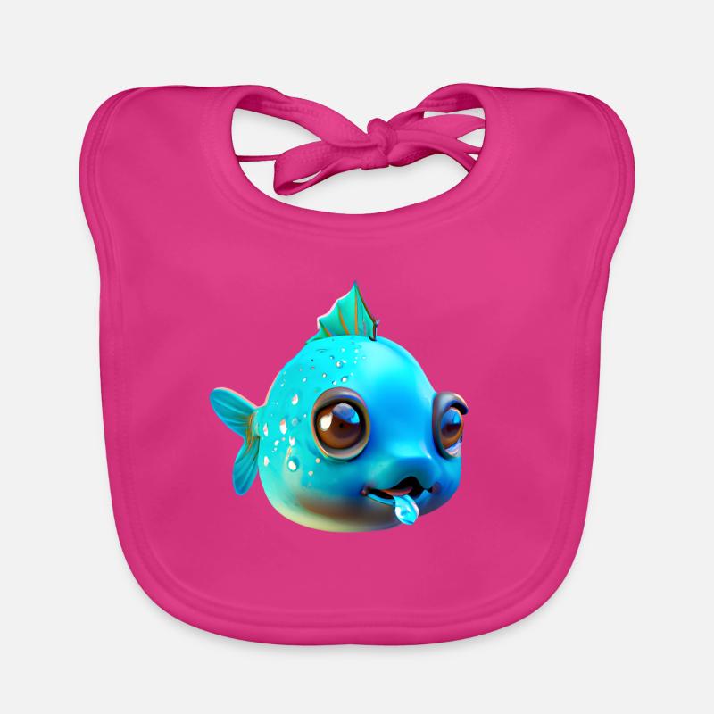 Cute fat fish Organic Baby Bibs