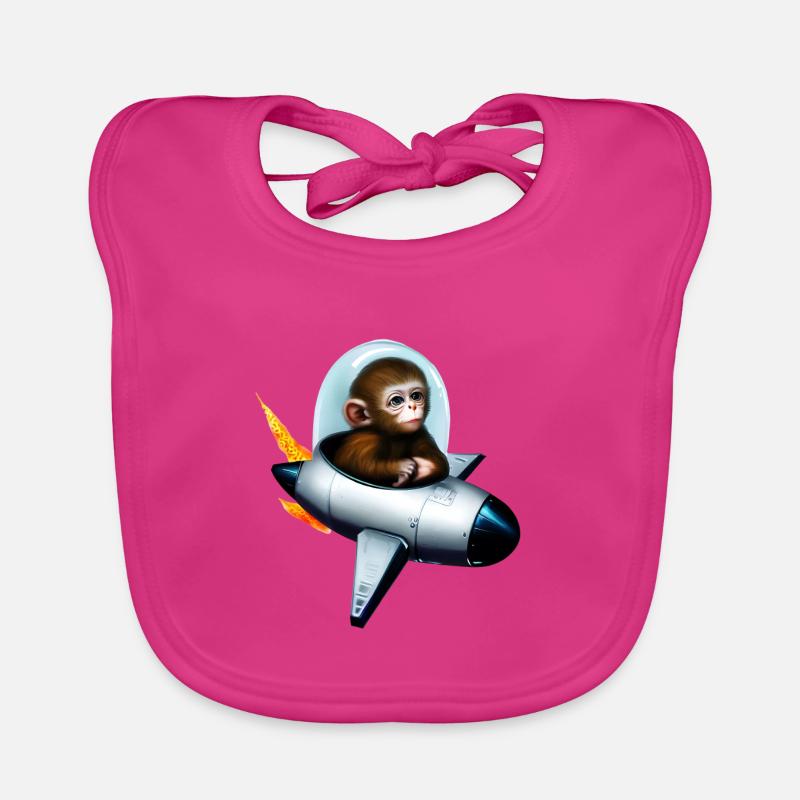 Astronaute Monkey Rocket Space Bavoir bio Bébé
