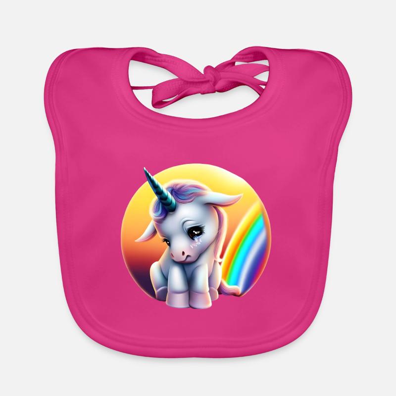 Depression Einhorn traurig Regenbogen Baby Bio-Lätzchen