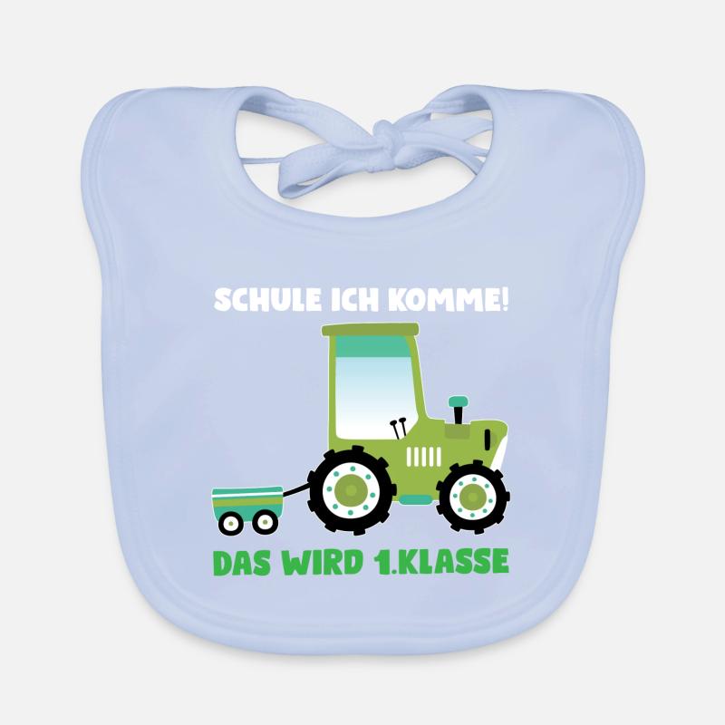 1.Klasse Traktor Erstklässler Geschenk Baby Bio-Lätzchen