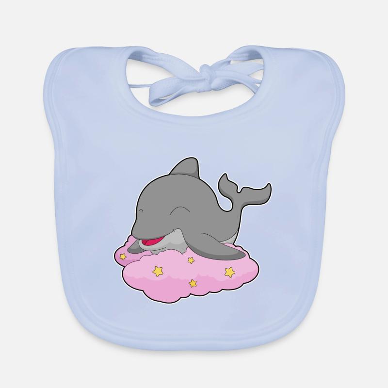 Delfin Wolken Sterne Baby Bio-Lätzchen