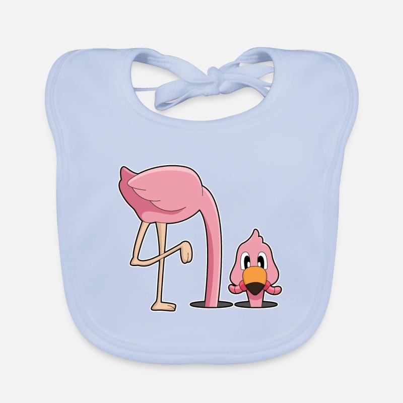 Flamingo Wurm Baby Bio-Lätzchen