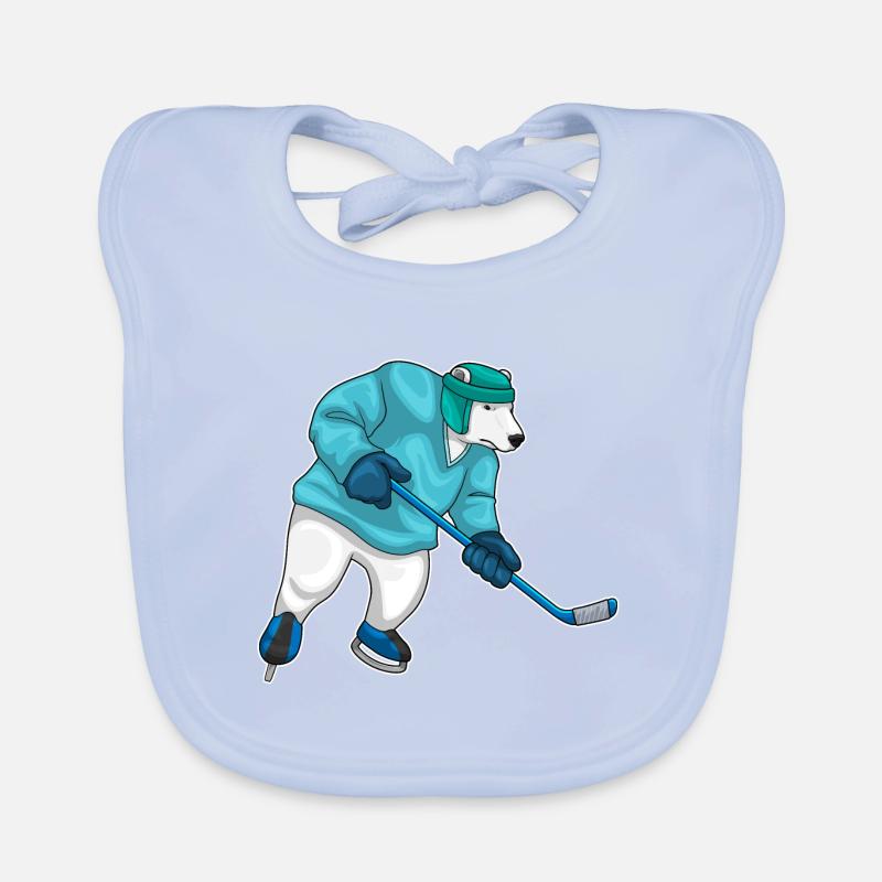 Eisbär Eishockey Eishockeyschläger Baby Bio-Lätzchen