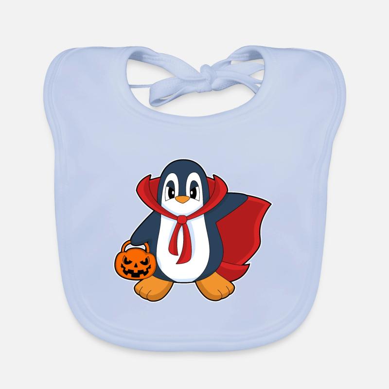 Pinguïn Halloween Pompoen Mantel Bio-slabbetje voor baby's
