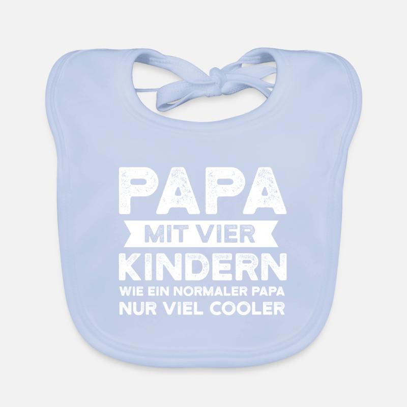 Papa 4 Kinder Papa von 4 Kindern Geschenk Baby Bio-Lätzchen
