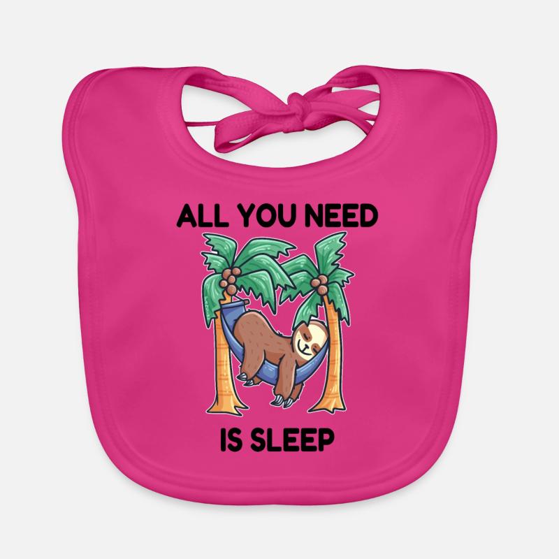 Sloth hammock sleeping Organic Baby Bibs