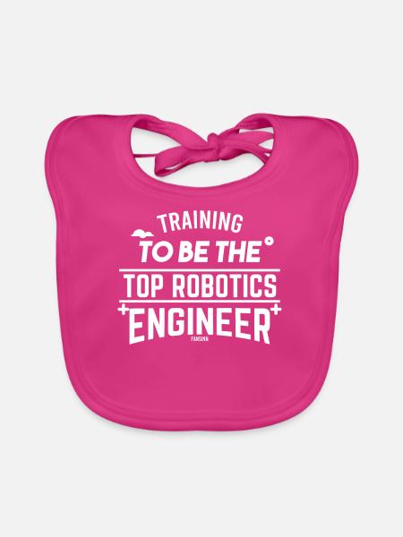 Roboter Kinder Robotics Nerd Computer - Baby Bio-Lätzchen - Fuchsia - Vorne