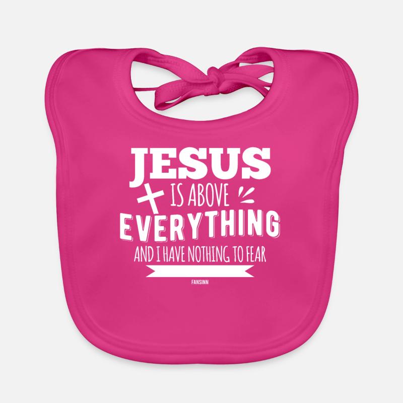 jésus - Bavoir bio Bébé - fuchsia