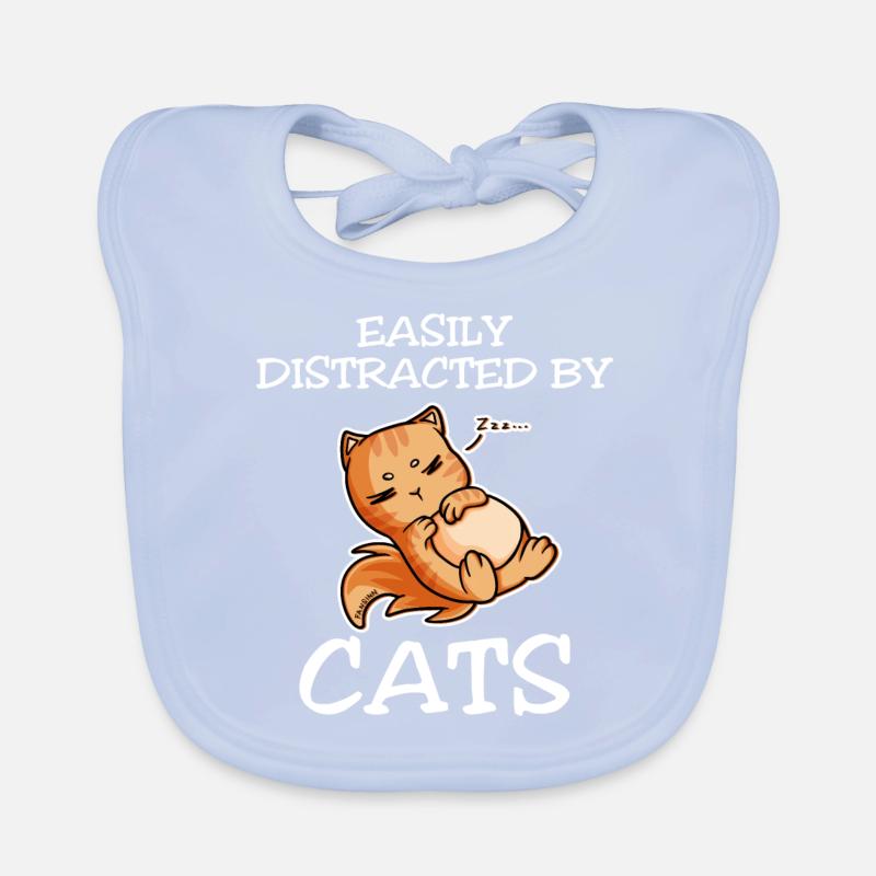 Easily Distracted By Cats Baby Bio-Lätzchen