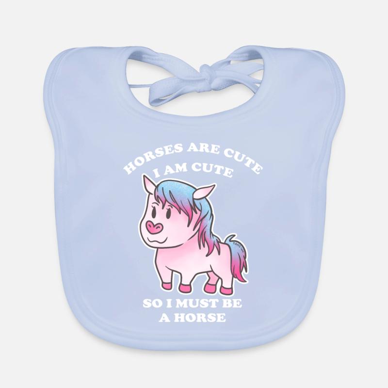 Pferde sind niedlich ich bin niedlich also bin ich Baby Bio-Lätzchen