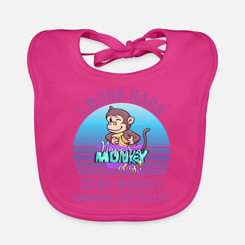 work monkey office monkey saying Organic Baby Bibs