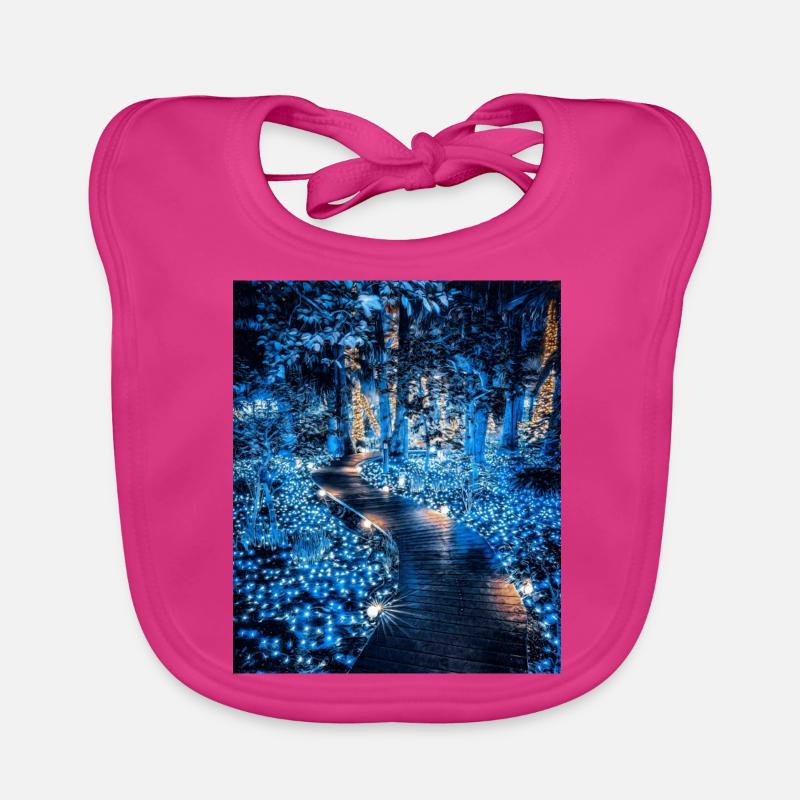 Entrez dans la forêt - Bavoir bio Bébé - fuchsia