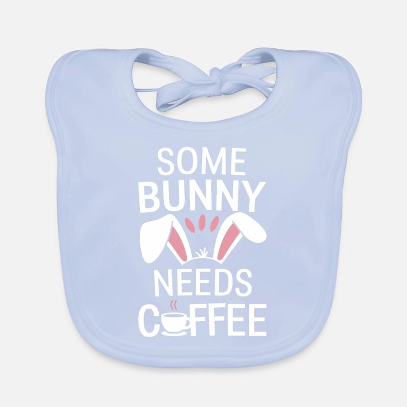 Coffee Easter Saying Coffee Easter Bunny Organic Baby Bibs