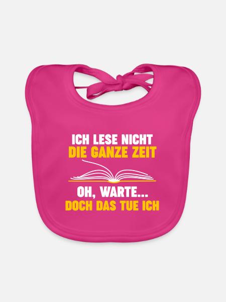 Lesen Bücher Leser Geschenk - Baby Bio-Lätzchen - Fuchsia