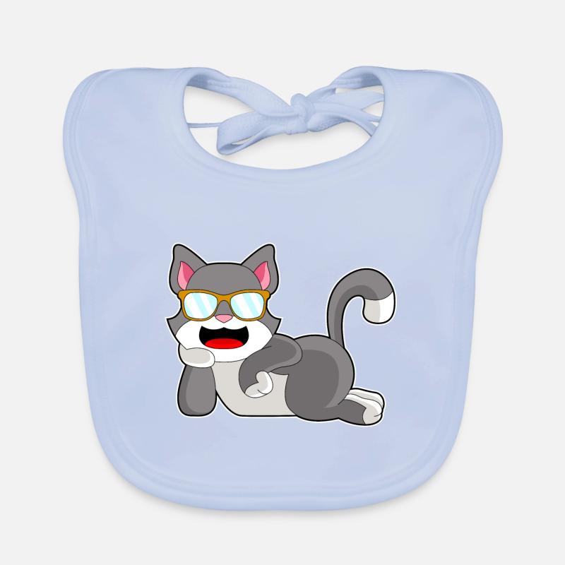 Cat Sunglasses Organic Baby Bibs