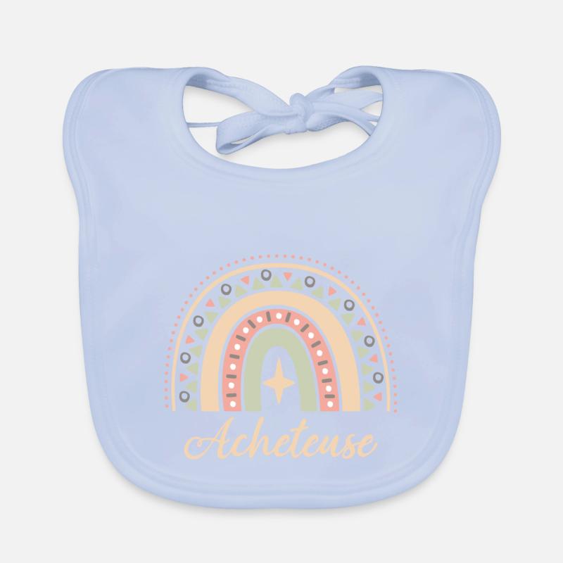 Cadeau Acheteuse. Boho Rainbow acheteuse. Bavoir bio Bébé
