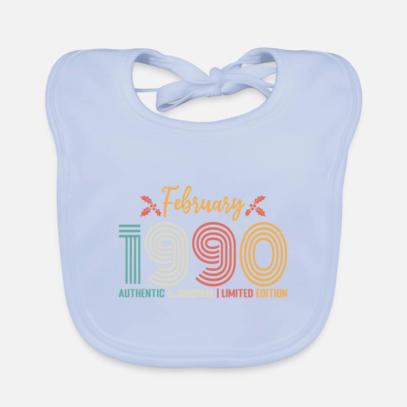 Février 1990 anniversaire Février 1990 rétro Bavoir bio Bébé