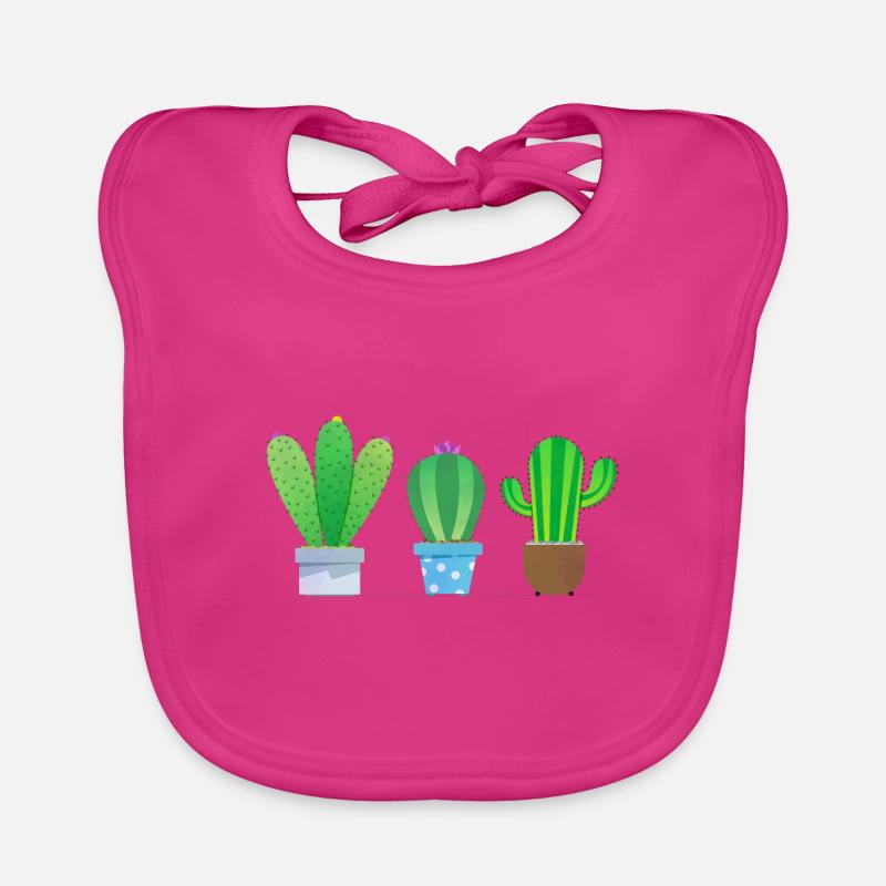 Cactus! - Bavoir bio Bébé - fuchsia