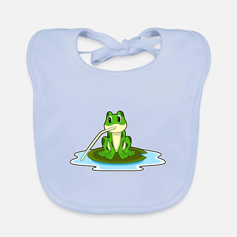 Frog Water Straw Organic Baby Bibs