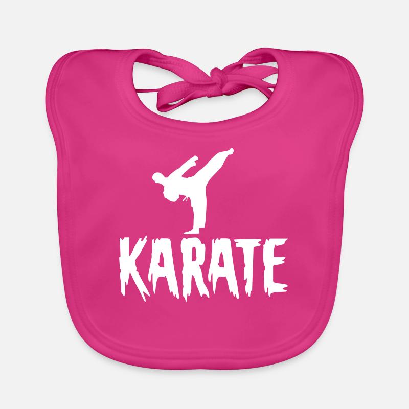 Karate-Logo - Baby Bio-Lätzchen - Fuchsia
