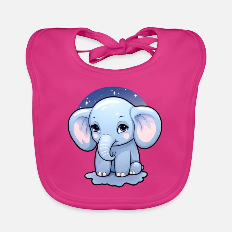Bébé éléphant Kawaii Bavoir bio Bébé