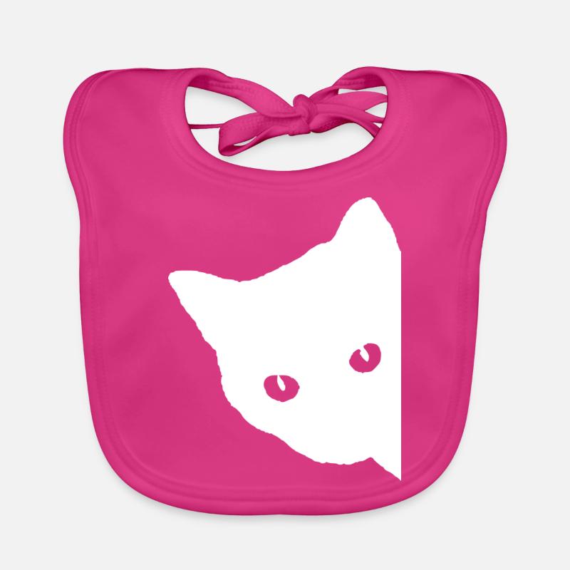 Katze Gesicht Weiß Baby Bio-Lätzchen
