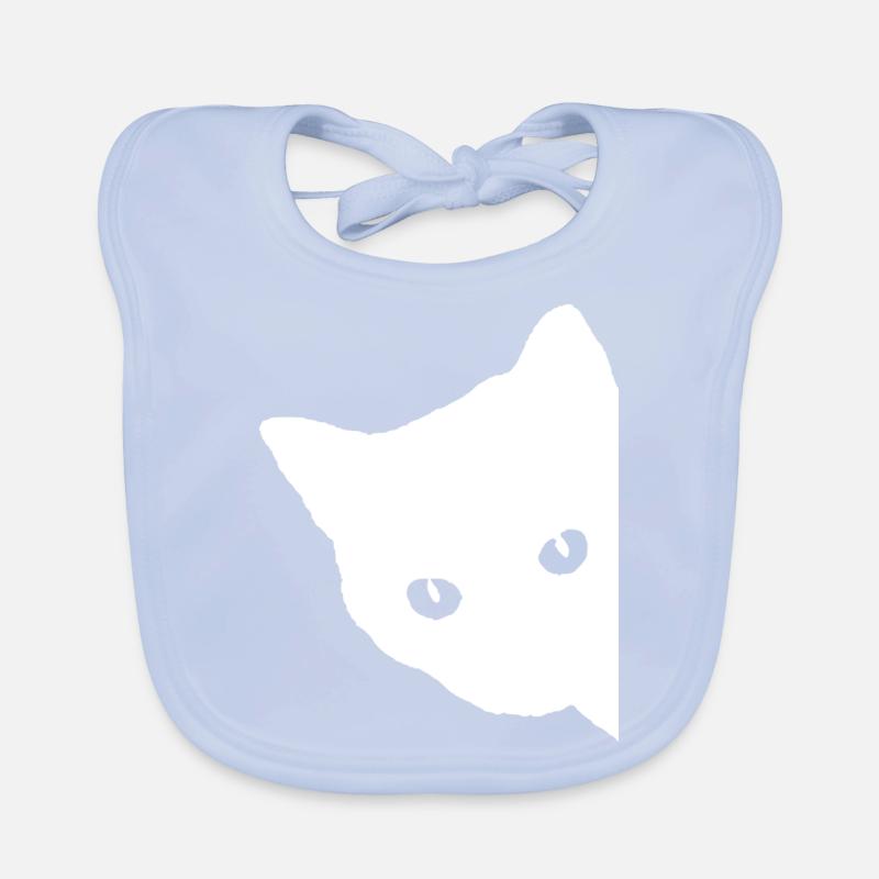Visage de chat blanc Bavoir bio Bébé