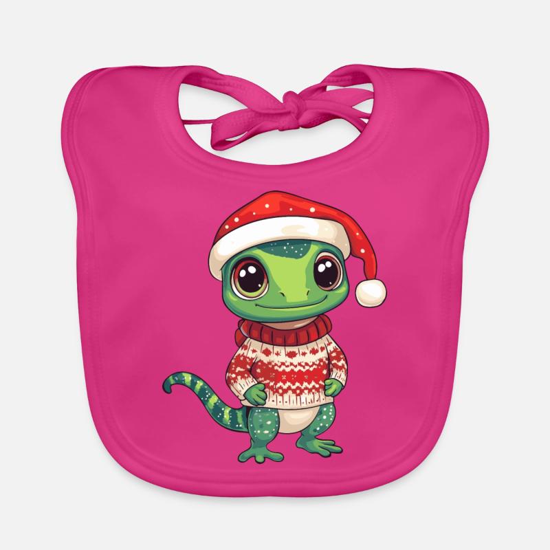 Echse Weihnachten Comic Baby Bio-Lätzchen