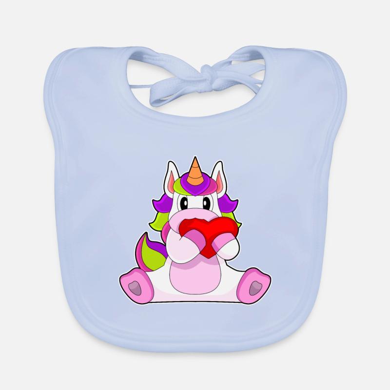 Einhorn Herz Baby Bio-Lätzchen