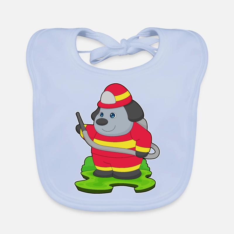 Dog Firefighter Fire Brigade Organic Baby Bibs