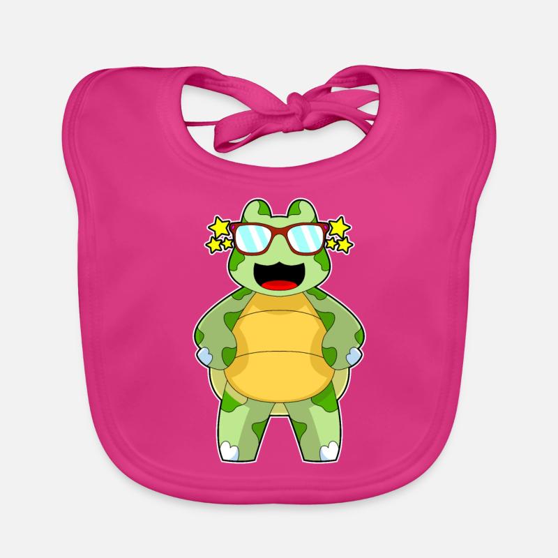 Turtle Sunglasses Organic Baby Bibs