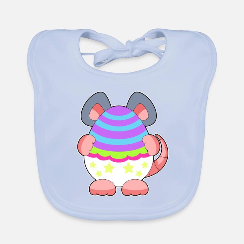 Mouse Easter Easter Egg Hide Organic Baby Bibs