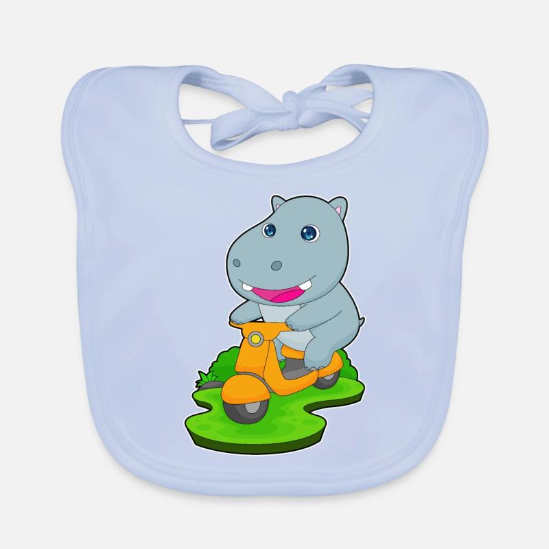 Nilpferd Motorroller Baby Bio-Lätzchen