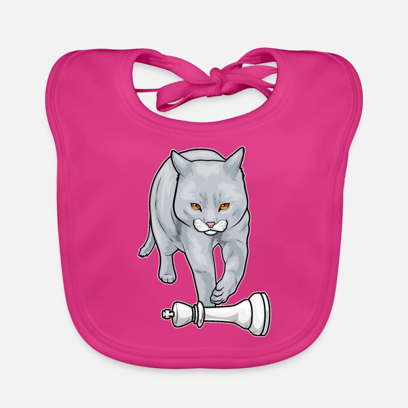 Katze Schachfigur König Schach Baby Bio-Lätzchen