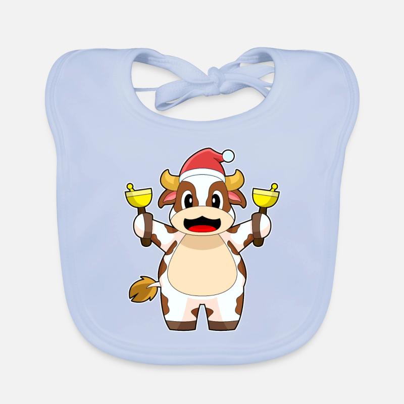 Cloches de Noël Vache Noël Bavoir bio Bébé