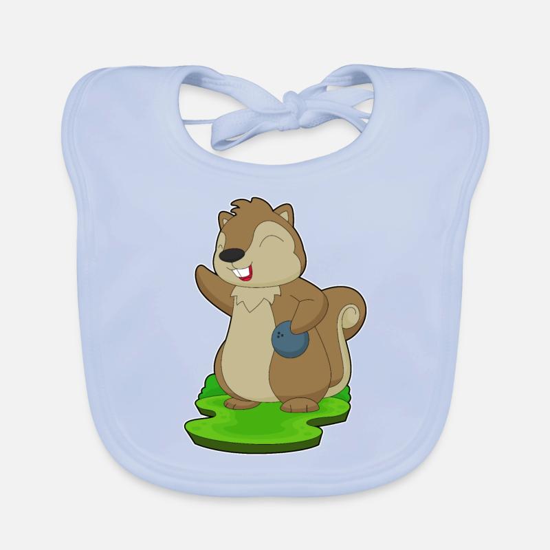 Eichhörnchen Bowling Bowlingkugel Baby Bio-Lätzchen