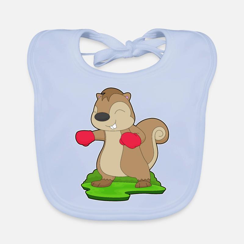 Eichhörnchen Boxer Boxhandschuhe Boxen Baby Bio-Lätzchen