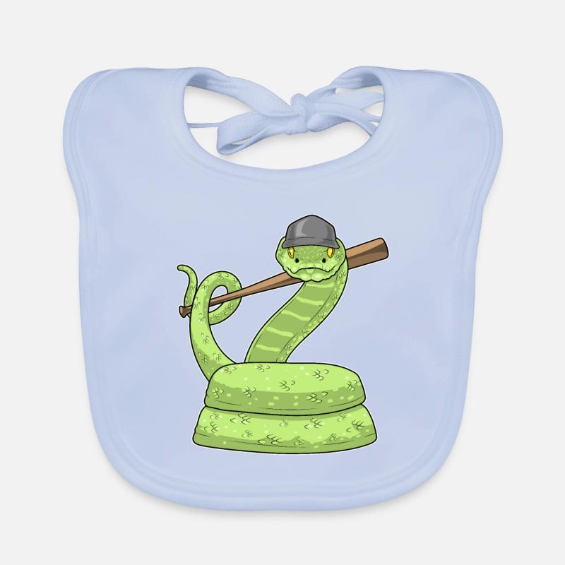 Snake Baseball Batte de baseball Bavoir bio Bébé