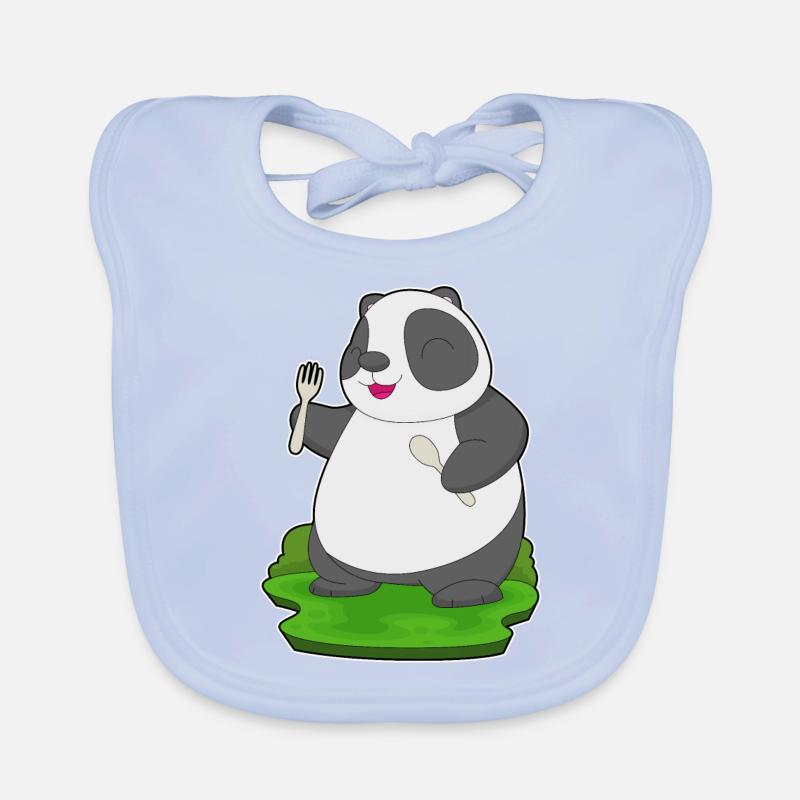Fourchette cuillère panda Bavoir bio Bébé