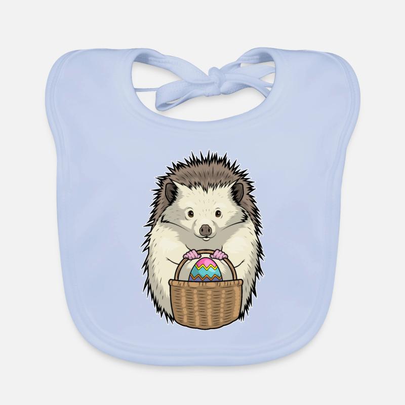Hérisson Panier d’œufs de Pâques de Pâques Bavoir bio Bébé