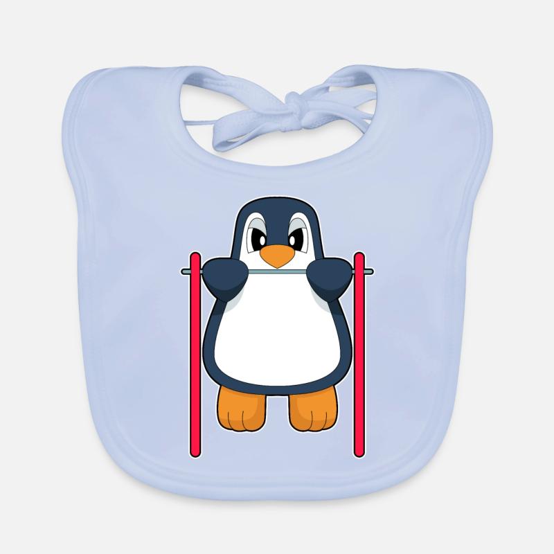 Penguin Bodybuilder Pull-ups Organic Baby Bibs