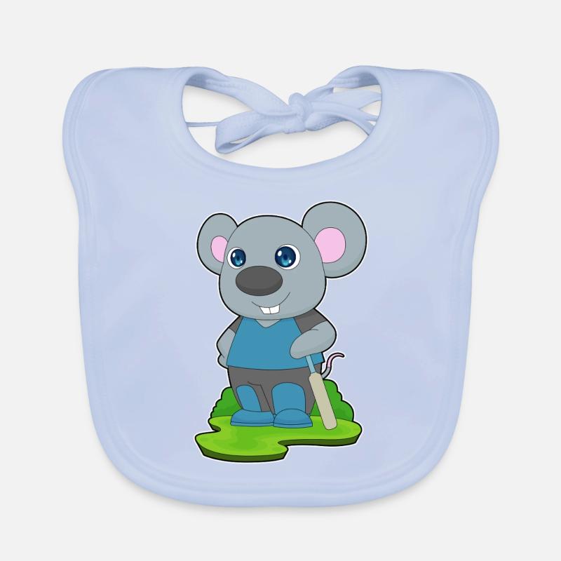Souris Cricket Battes de cricket Bavoir bio Bébé