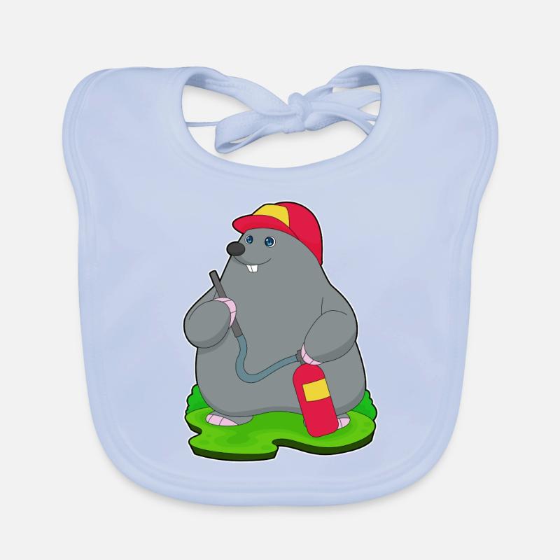 Mole Firefighter Fire Extinguisher Organic Baby Bibs