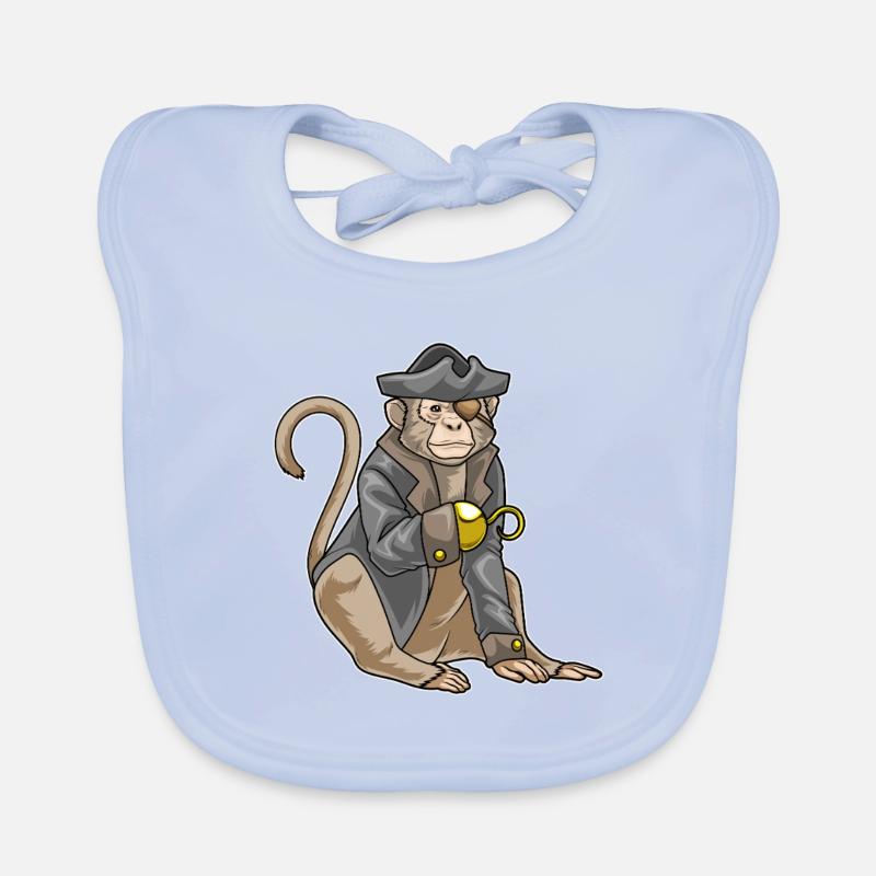 Monkey Pirate Hook Hand Organic Baby Bibs