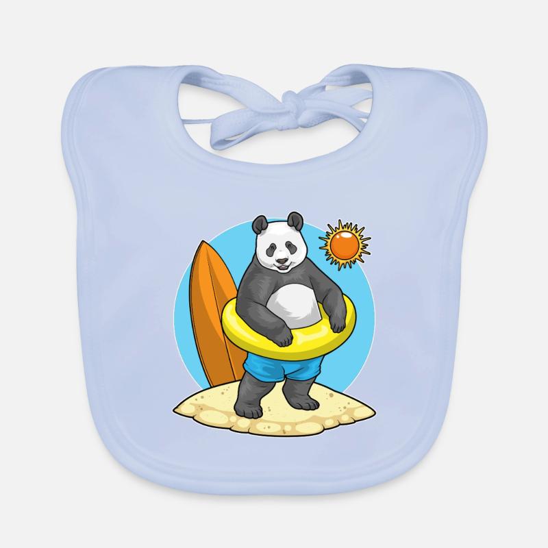 Panda Sommer Strand Baby Bio-Lätzchen