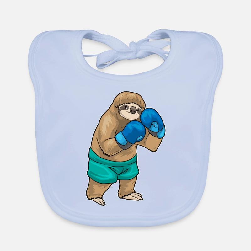 Faultier Boxer Boxhandschuhe Boxen Baby Bio-Lätzchen