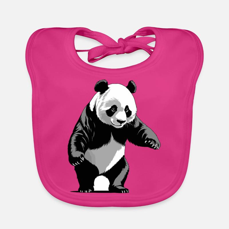 Panda - Conception d’animaux mignons Bavoir bio Bébé