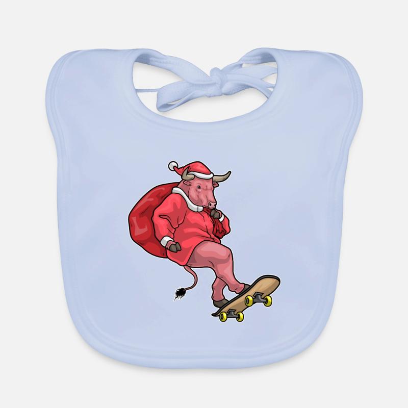 Stier Weihnachten Skateboard Baby Bio-Lätzchen