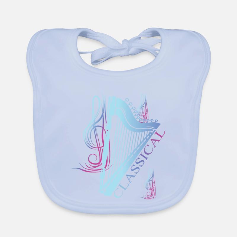 Classical Harp Music Organic Baby Bibs