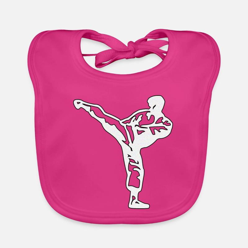 karate silber Baby Bio-Lätzchen